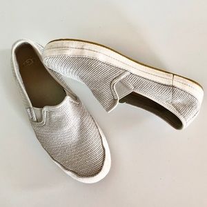 UGG Bren Slip On Loafers Size 8.5 Sneakers Knit Grey.